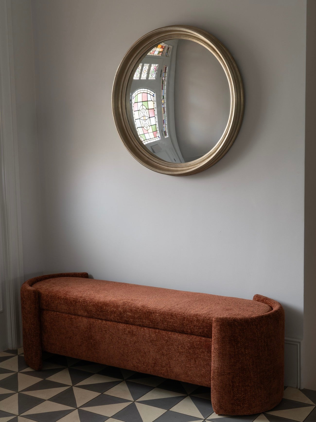 Fen Round Convex Silver Round Wall Mirror | Medium